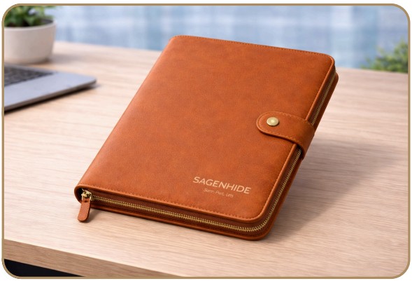 Leather Organizer Portfolio Folder – Premium Leather Organizer Portfolio Folder for Meetings